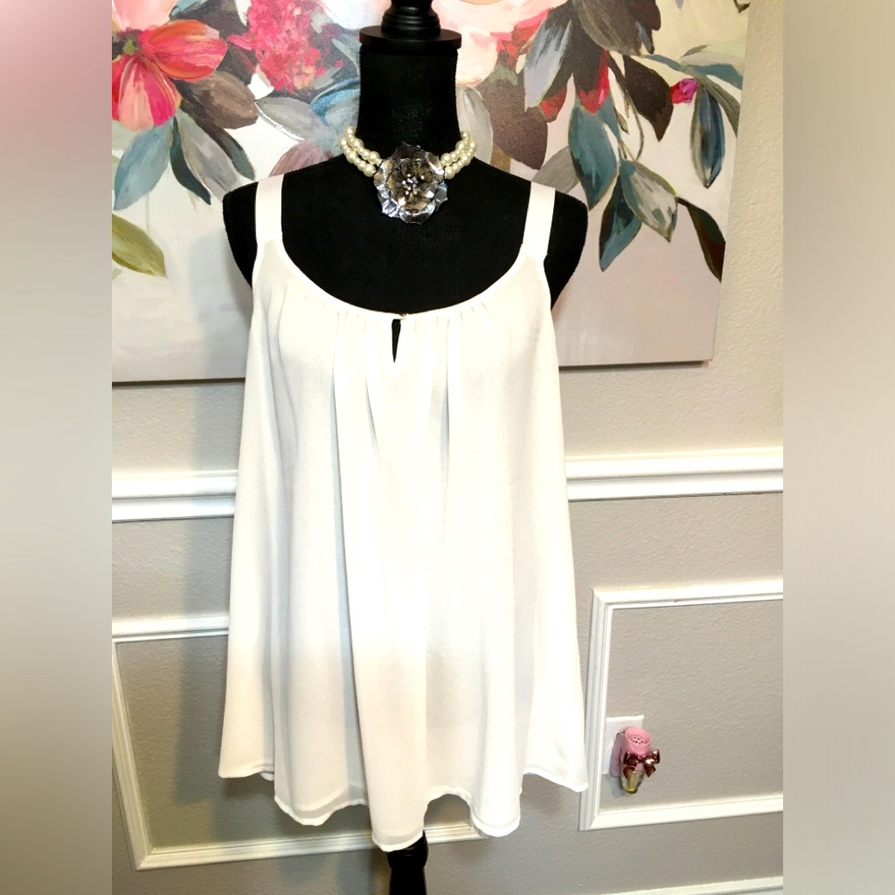 Lane Bryant Cream Pleated Camisole